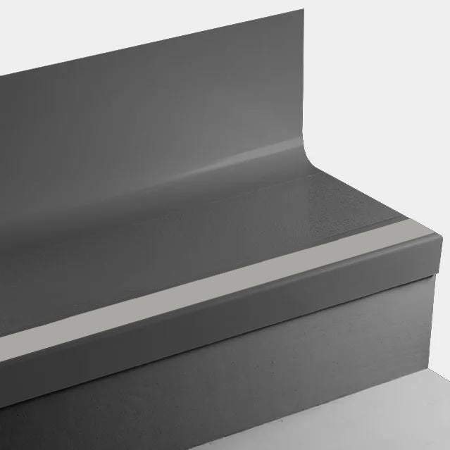 Tarkett - Marche d'escalier en caoutchouc avec contremarche intégrée Angle Fit - VICFLNTR 20 SQ Fast Lane 20 Charcoal - avec insert de ruban antidérapant gris 60" ||VICFLNTR2060 - Ceramed