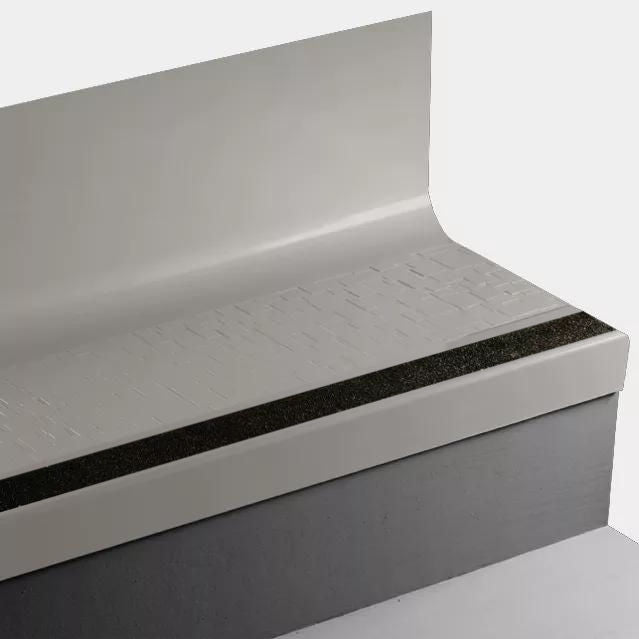 Tarkett - Marche d'escalier en caoutchouc avec contremarche intégrée Angle Fit - VICUBTR 24 SQ Cubis 24 Grey Haze - avec insert de ruban antidérapant noir 48" ||VICUBTR2448 - Ceramed