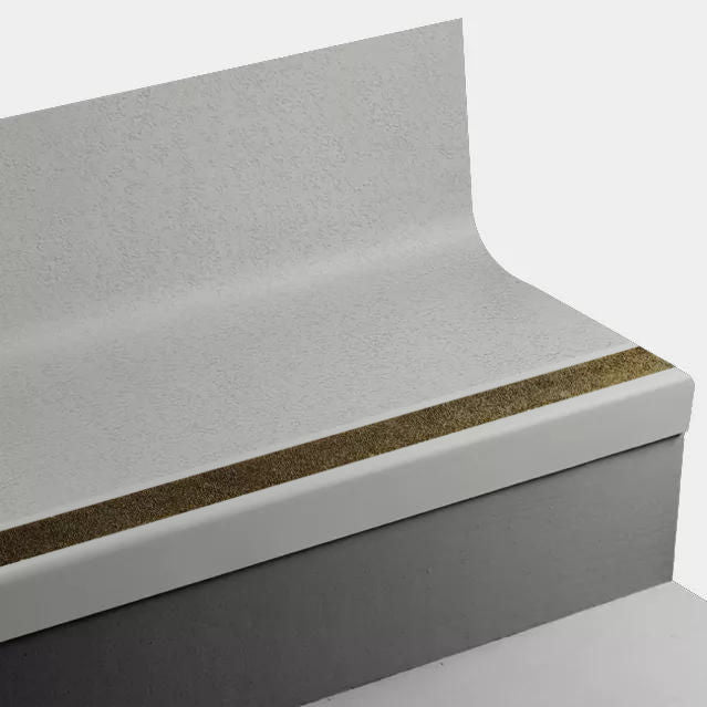 Tarkett - Marche d'escalier en caoutchouc avec contremarche intégrée Angle Fit - VIFRPANTR 469 SQ Rice Paper 469 Mystify - avec insert de ruban antidérapant brun 48" ||VIFRPANTR46948 - Ceramed