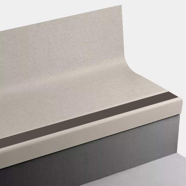 Tarkett - Marche d'escalier en caoutchouc avec contremarche intégrée Angle Fit - VIFRPANTRS 11 SQ Rice Paper 11 Canvas - avec insert en caoutchouc 47 Brown 72" ||VIFRPANTRS1172 - Ceramed