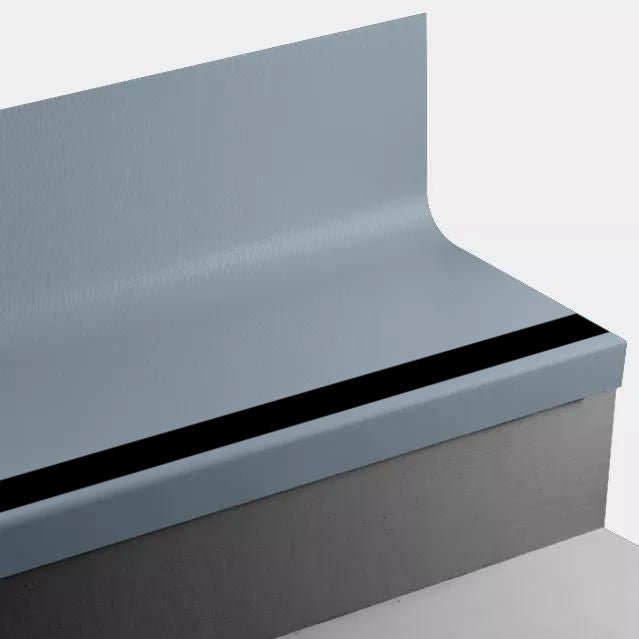 Tarkett - Marche d'escalier en caoutchouc avec contremarche intégrée Angle Fit - VIHNTRS 84 SQ Hammered 84 Blue Jeans - avec insert en caoutchouc 40 Black 48" ||VIHNTRS8448 - Ceramed