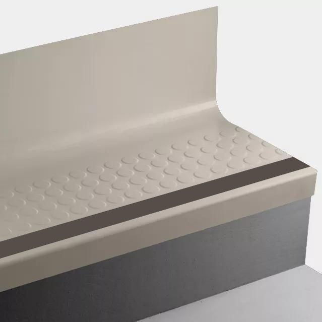Tarkett - Marche d'escalier en caoutchouc avec contremarche intégrée Angle Fit - VIRNRDTRS 09 SQ Raised Round 09 Clay - avec insert en caoutchouc 47 Brown 54" ||VIRNRDTRS0954 - Ceramed