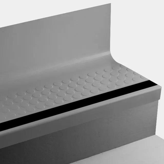 Tarkett - Marche d'escalier en caoutchouc avec contremarche intégrée Angle Fit - VIRNRDTRS TG6 SQ Raised Round TG6 Mink - avec insert en caoutchouc 40 Black 48" ||VIRNRDTRSTG648 - Ceramed