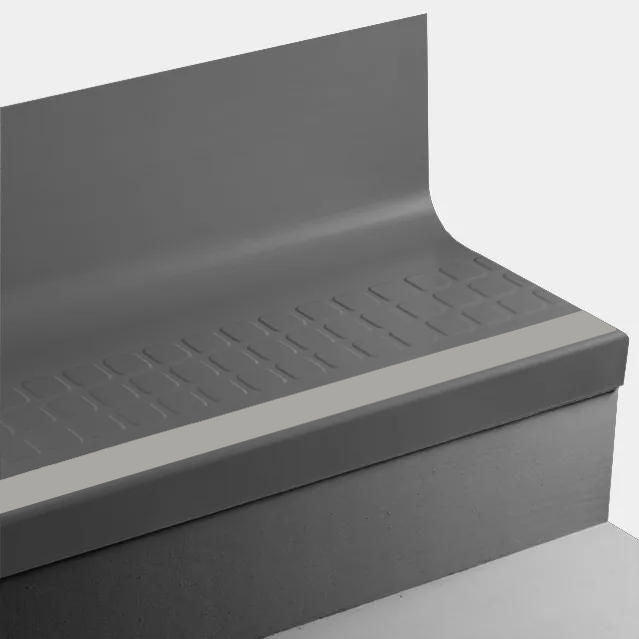 Tarkett - Marche d'escalier en caoutchouc avec contremarche intégrée Angle Fit - VIRNSQTRS 20 SQ Raised Square 20 Charcoal - avec insert en caoutchouc 55 Silver Grey 54" ||VIRNSQTRS2054 - Ceramed