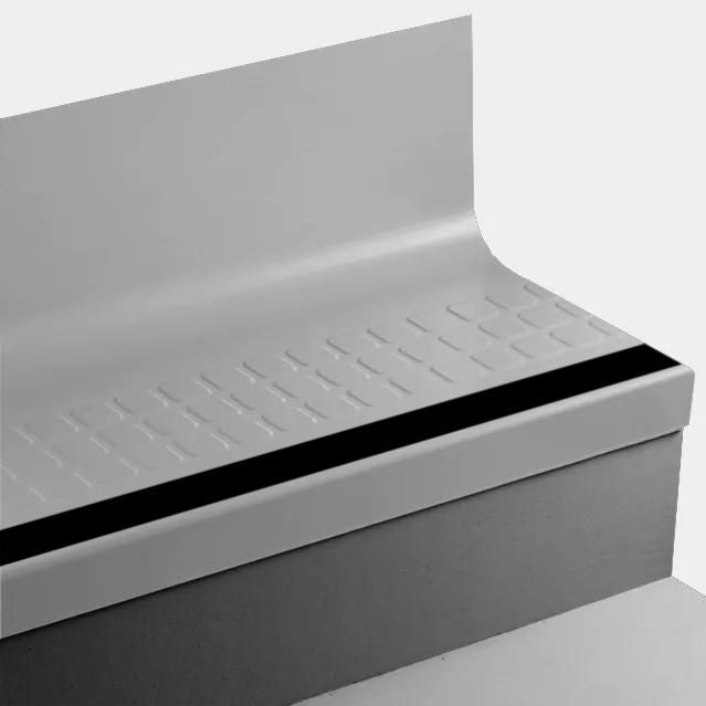 Tarkett - Marche d'escalier en caoutchouc avec contremarche intégrée Angle Fit - VIRNSQTRS 21 SQ Raised Square 21 Platinum - avec insert en caoutchouc 40 Black 48" ||VIRNSQTRS2148 - Ceramed