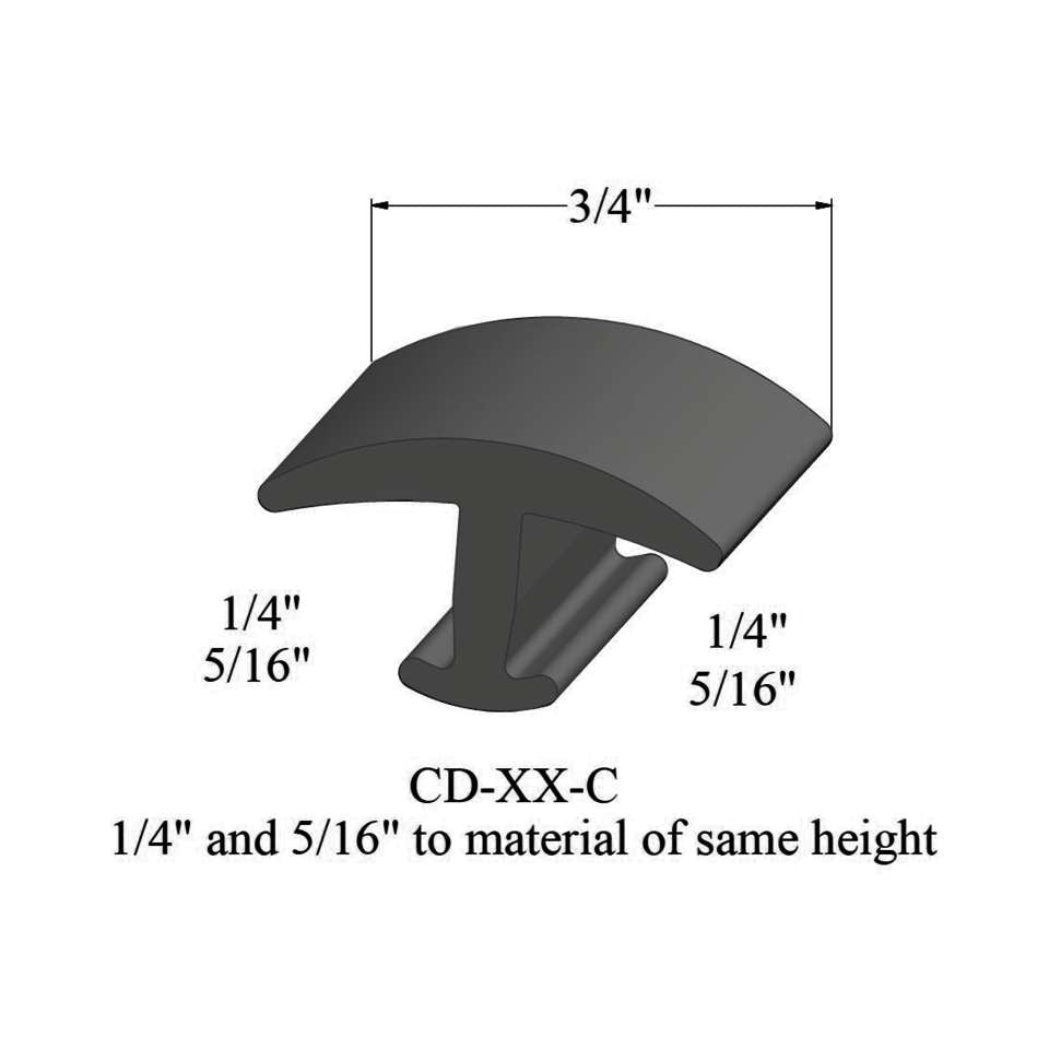 Tarkett - Moulures en T - CD 20 C 1/4 and 5/16" to material of same height" #20 Charcoal 12'