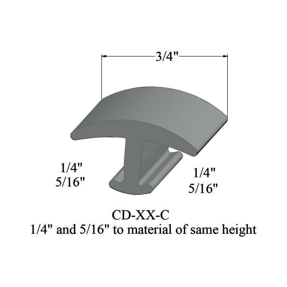 Tarkett - Moulures en T - CD 21 C 1/4 and 5/16" to material of same height" #21 Platinum 12'