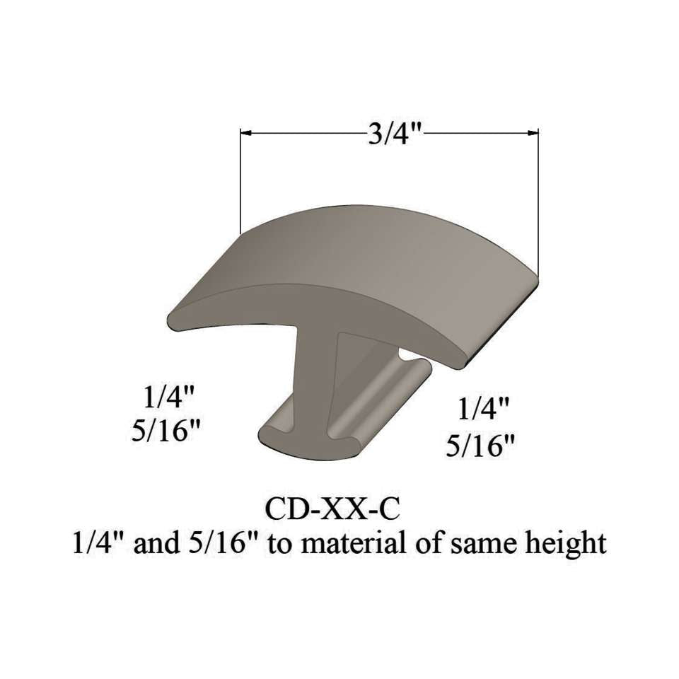 Tarkett - Moulures en T - CD 22 C 1/4 and 5/16" to material of same height" #22 Pearl 12'