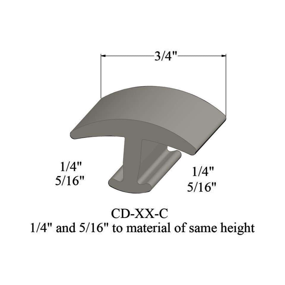 Tarkett - Moulures en T - CD 24 C 1/4 and 5/16" to material of same height" #24 Grey Haze 12'
