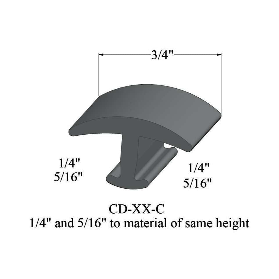 Tarkett - Moulures en T - CD 28 C 1/4 and 5/16" to material of same height" #28 Medium Grey 12'