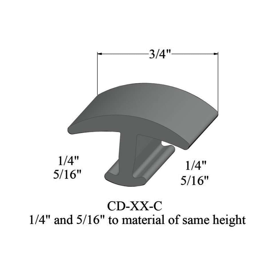 Tarkett - Moulures en T - CD 38 C 1/4 and 5/16" to material of same height" #38 Pewter 12'