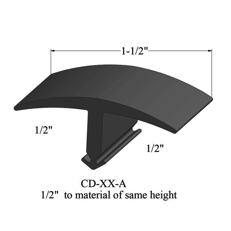 Tarkett - Moulures en T - CD 40 A 1/2" to material of same height #40 Black 12'