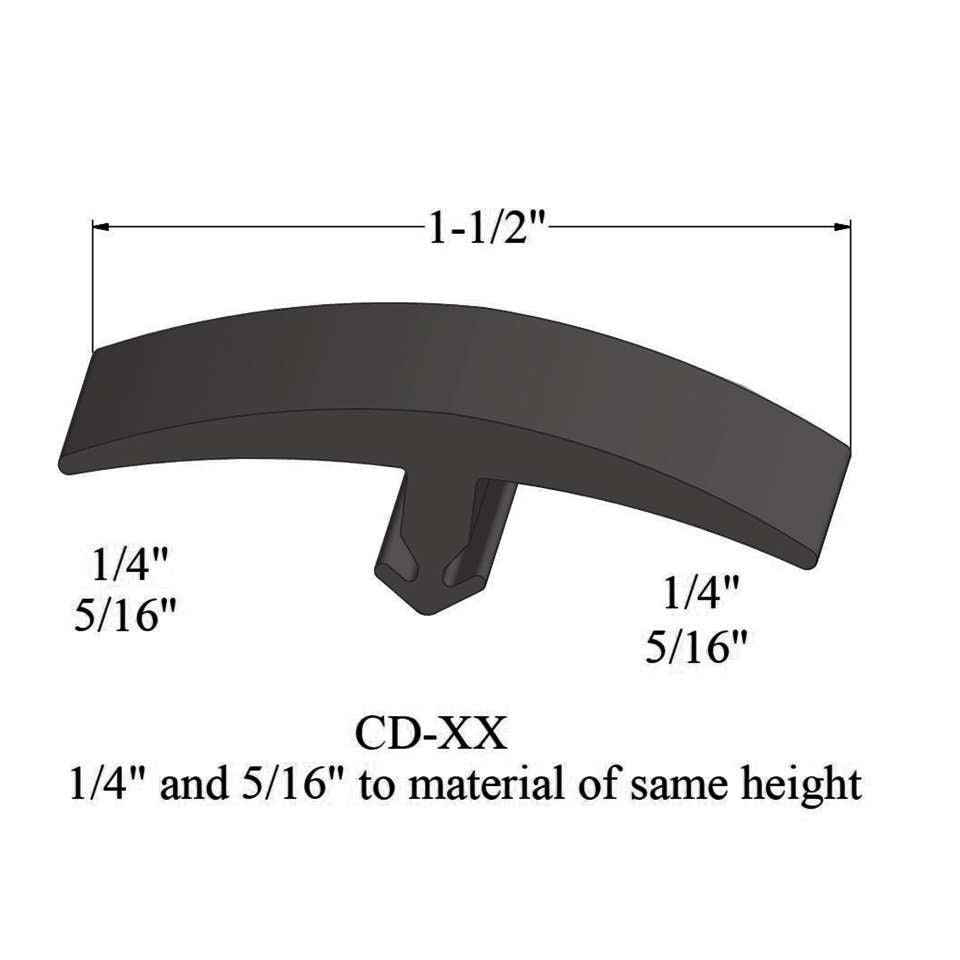 Tarkett - Moulures en T - CD 44 1/4 and 5/16" to material of same height" #44 Dark Brown 12'