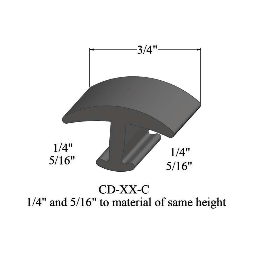 Tarkett - Moulures en T - CD 48 C 1/4 and 5/16" to material of same height" #48 Grey 12'