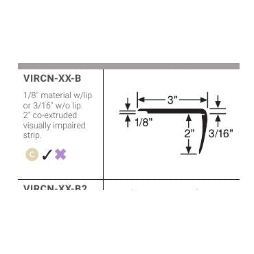 Tarkett - Nez Ca. Vi 3 X 2 X3/16 Pour 1/8 71 ||440655092 - Ceramed