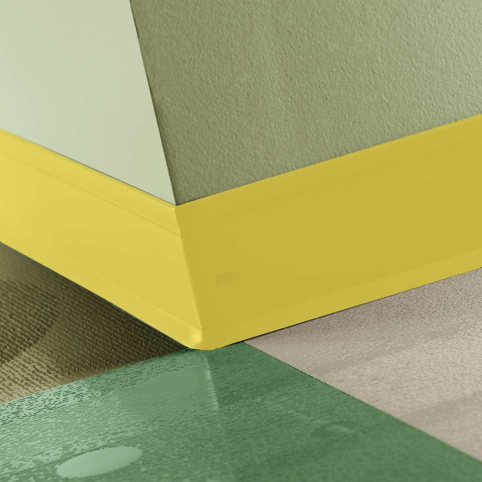 Tarkett - Perceptions - Recess Toe 4 1⁄4” #TG7 Canary - Wallbase 120'