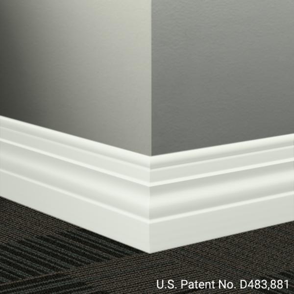 Tarkett - Plinthe Millwork profilée en caoutchouc Diplomat #TG1 Snowbound 4-1/2" x 8' (paquet de 6)