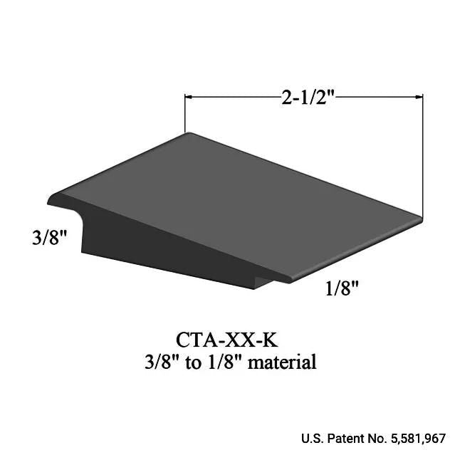 Tarkett - Réducteur en vinyle - CTA TA6 K Wheeled Traffic Transition de matériau de 3/8" de hauteur à 1/8" TA6 Bedrock 12' ||CTATA6K - Ceramed