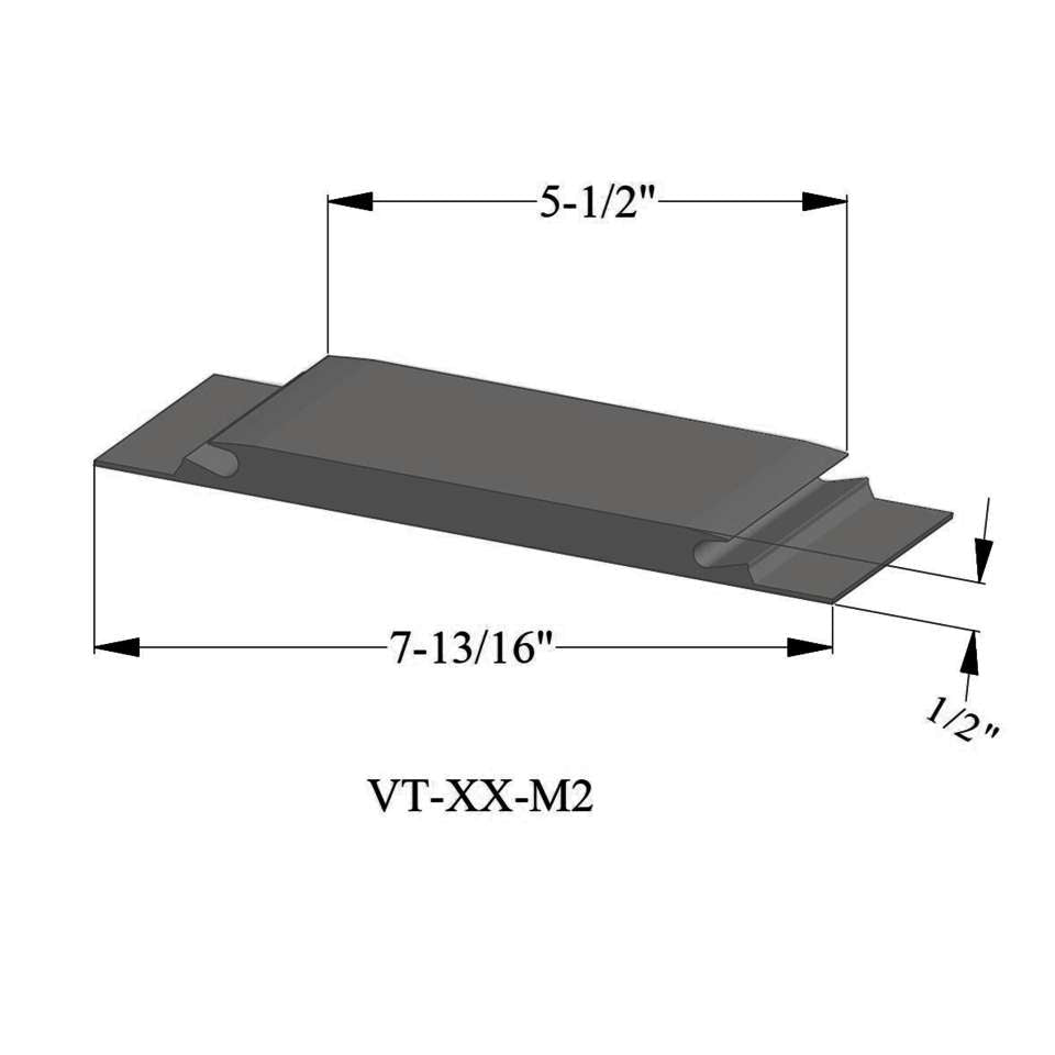 Tarkett - Seuils - VT 48 M2 5-1/2" exposed surface threshold #48 Grey