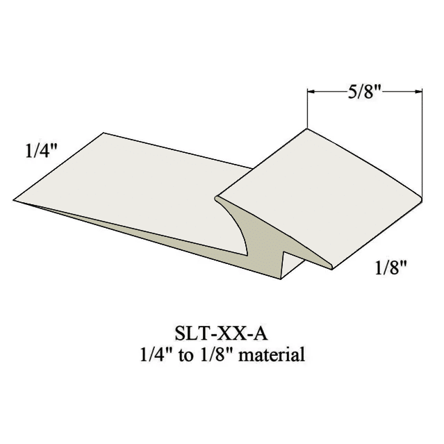 Tarkett - Slim Line Transition - SLT 08 A - de matériau de 1/4" de hauteur à 1/8" 08 Icicle 5/8" x 12' ||SLT08A - Ceramed
