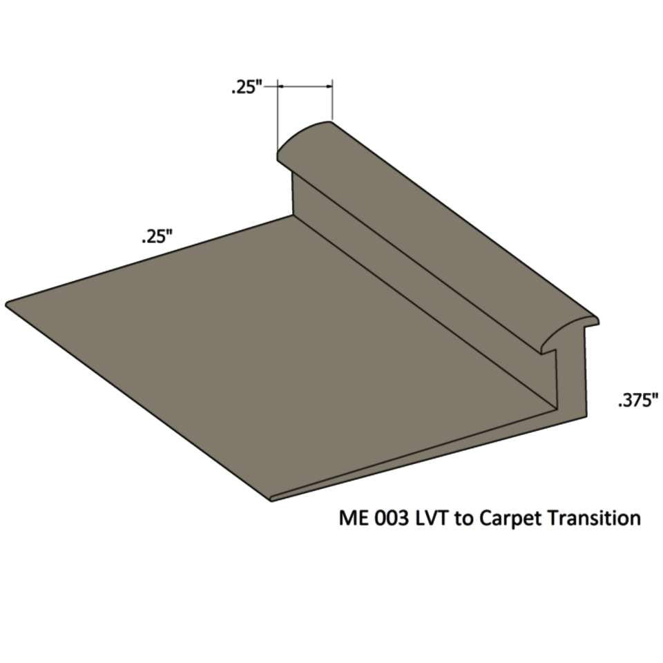 Tarkett - Slim Line Transitions - SLT 179 F 1/4 to 3/8" material" #179 Steel 12'