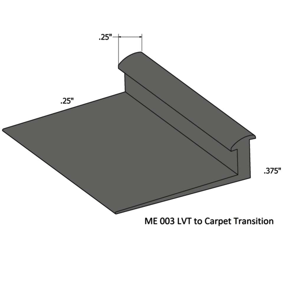 Tarkett - Slim Line Transitions - SLT 20 F 1/4 to 3/8" material" #20 Charcoal 12'