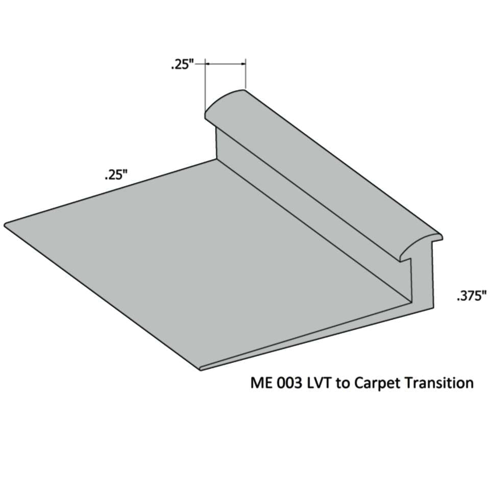 Tarkett - Slim Line Transitions - SLT 21 F 1/4 to 3/8" material" #21 Platinum 12'
