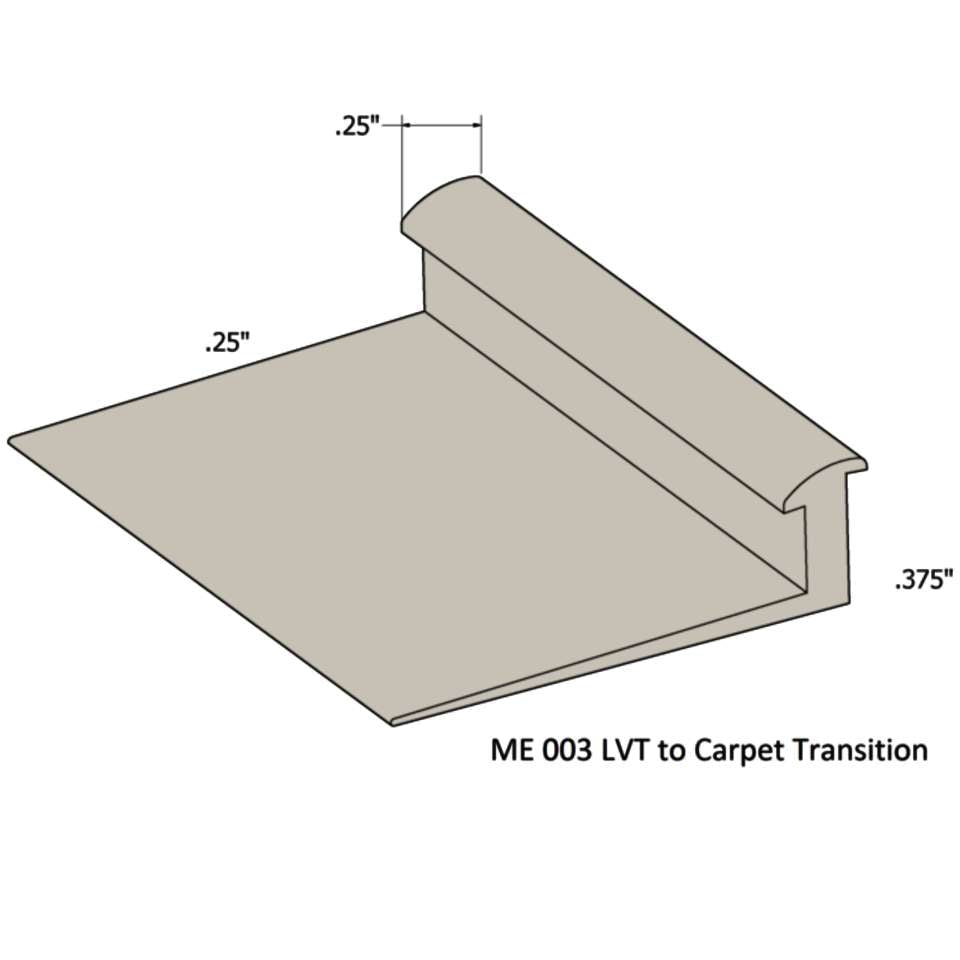 Tarkett - Slim Line Transitions - SLT 24 F 1/4 to 3/8" material" #24 Grey Haze 12'