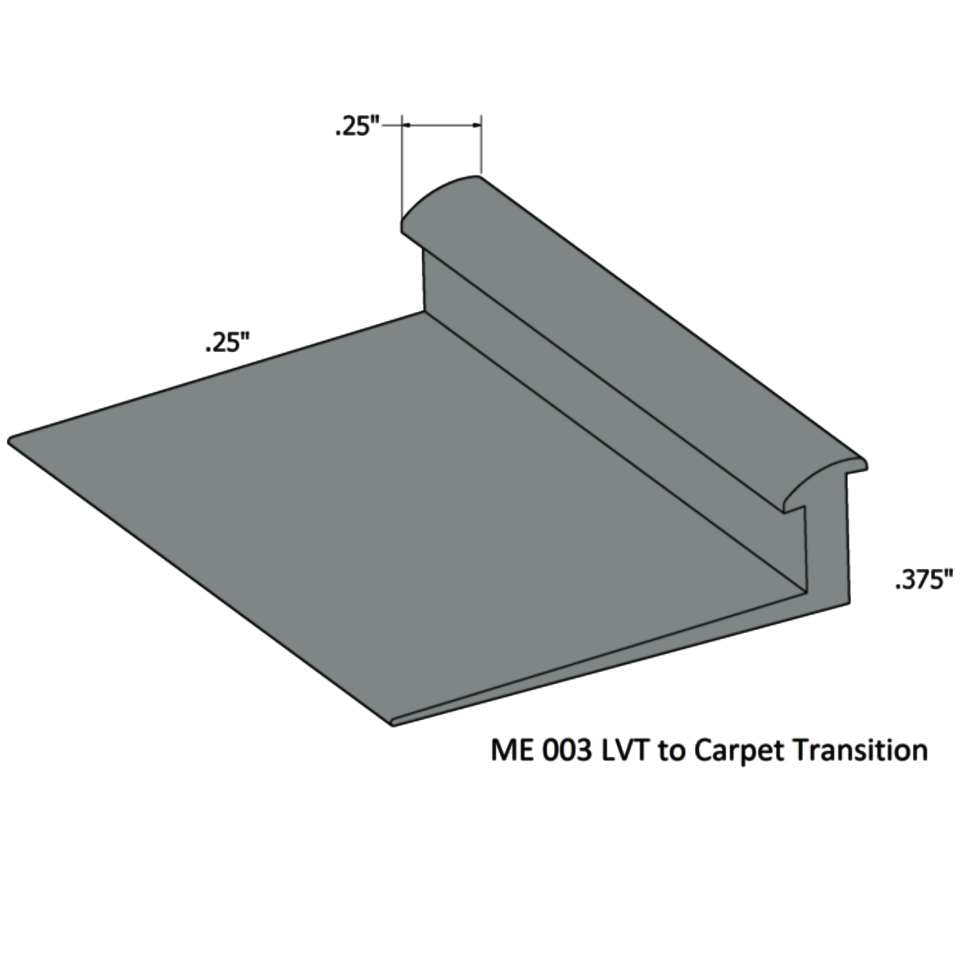 Tarkett - Slim Line Transitions - SLT 28 F 1/4 to 3/8" material" #28 Medium Grey 12'