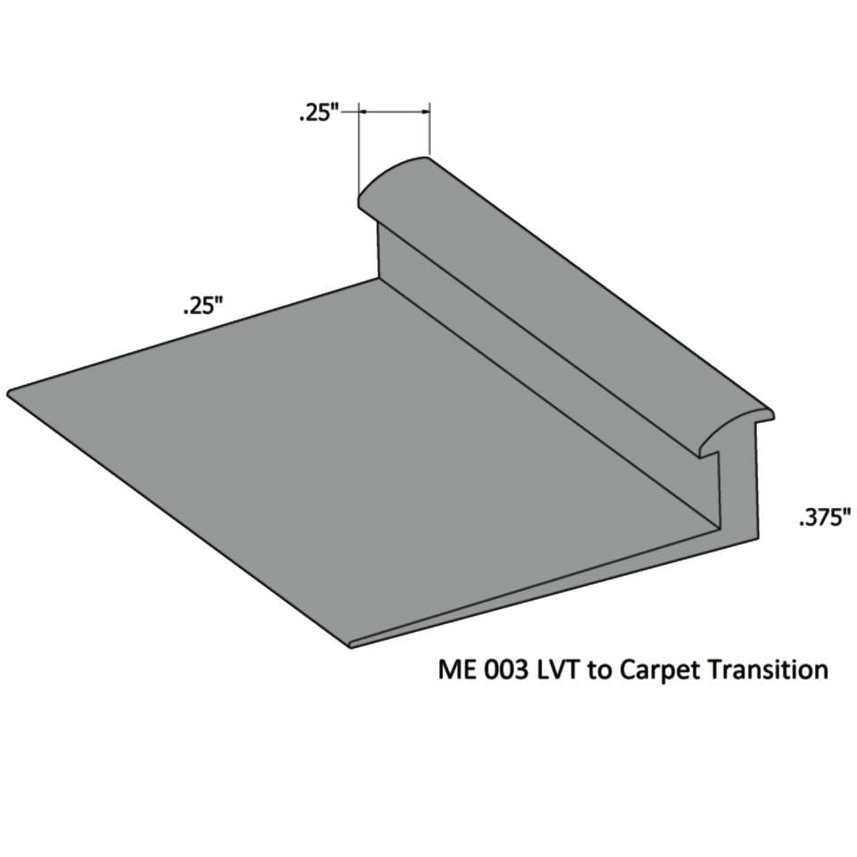 Tarkett - Slim Line Transitions - SLT 38 F 1/4 to 3/8" material" #38 Pewter 12'
