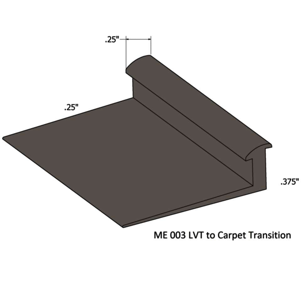 Tarkett - Slim Line Transitions - SLT 47 F 1/4 to 3/8" material" #47 Brown 12'