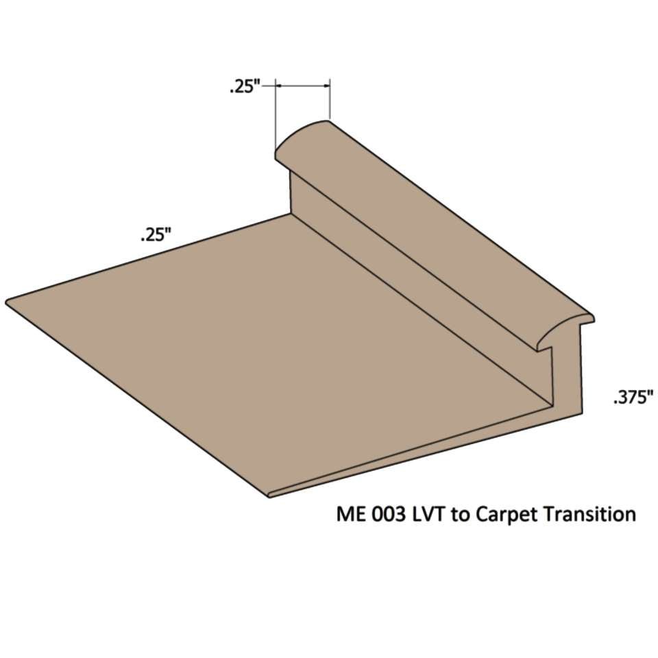 Tarkett - Slim Line Transitions - SLT 49 F 1/4 to 3/8" material" #49 Beige 12'