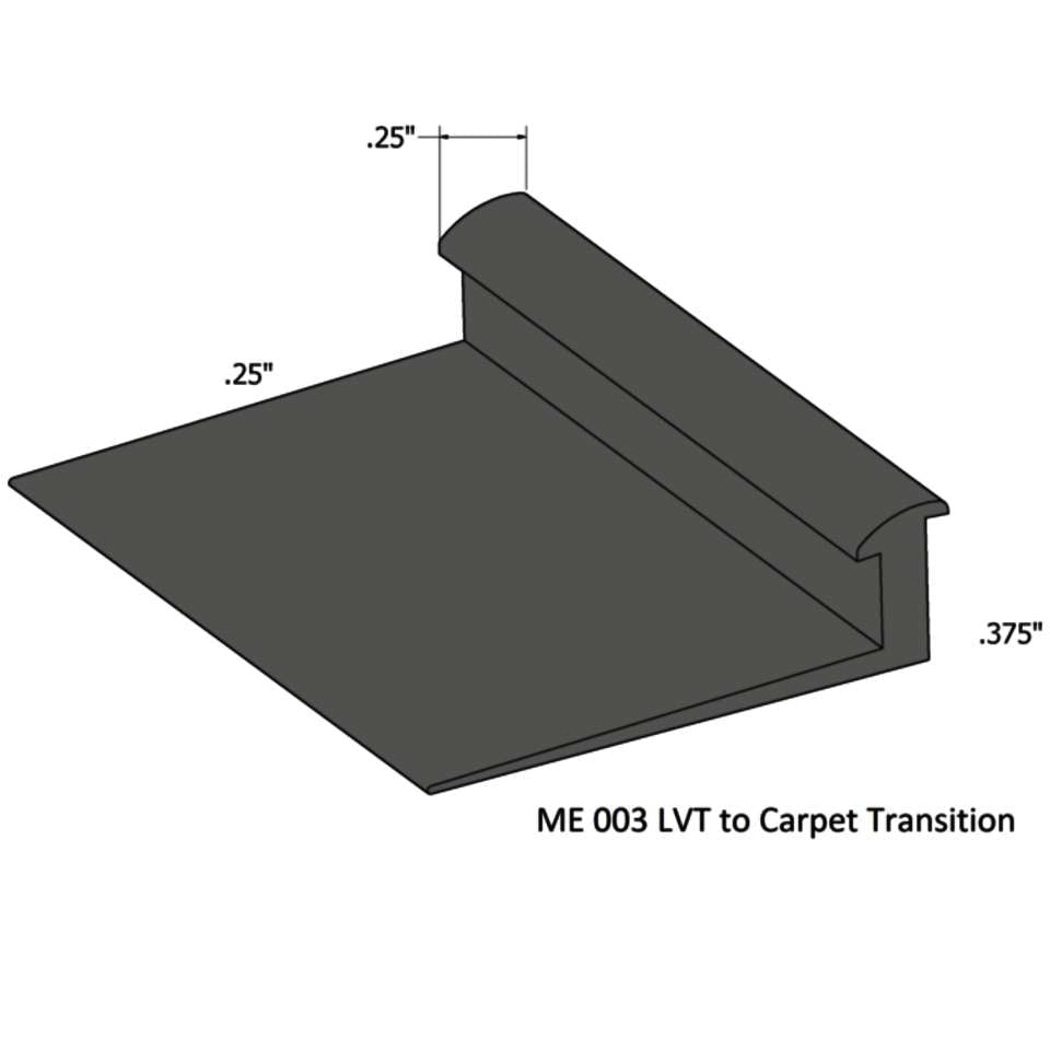 Tarkett - Slim Line Transitions - SLT 63 F 1/4 to 3/8" material" #63 Burnt Umber 12'