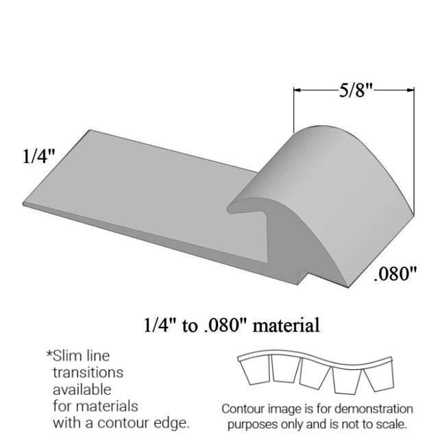 Tarkett - Slim Line Transitions - SLTC 09 C .080 to 1/4" material (with contour edge)" #9 Clay 12'