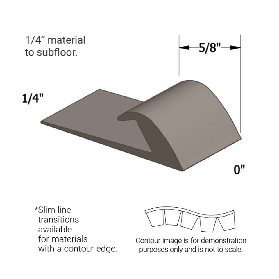 Tarkett - Slim Line Transitions - SLTC 176 L 1/4 matériau de sous-plancher (with contour edge) " #176 Brass 12'