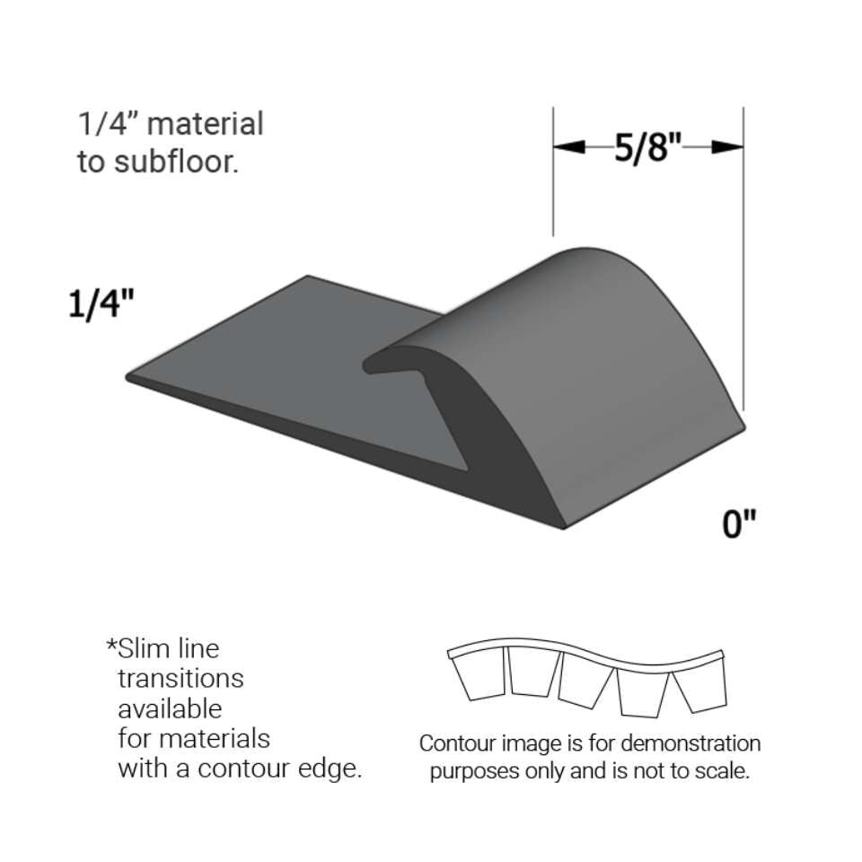 Tarkett - Slim Line Transitions - SLTC 178 L 1/4 matériau de sous-plancher (with contour edge) " #178 Ironstone 12'
