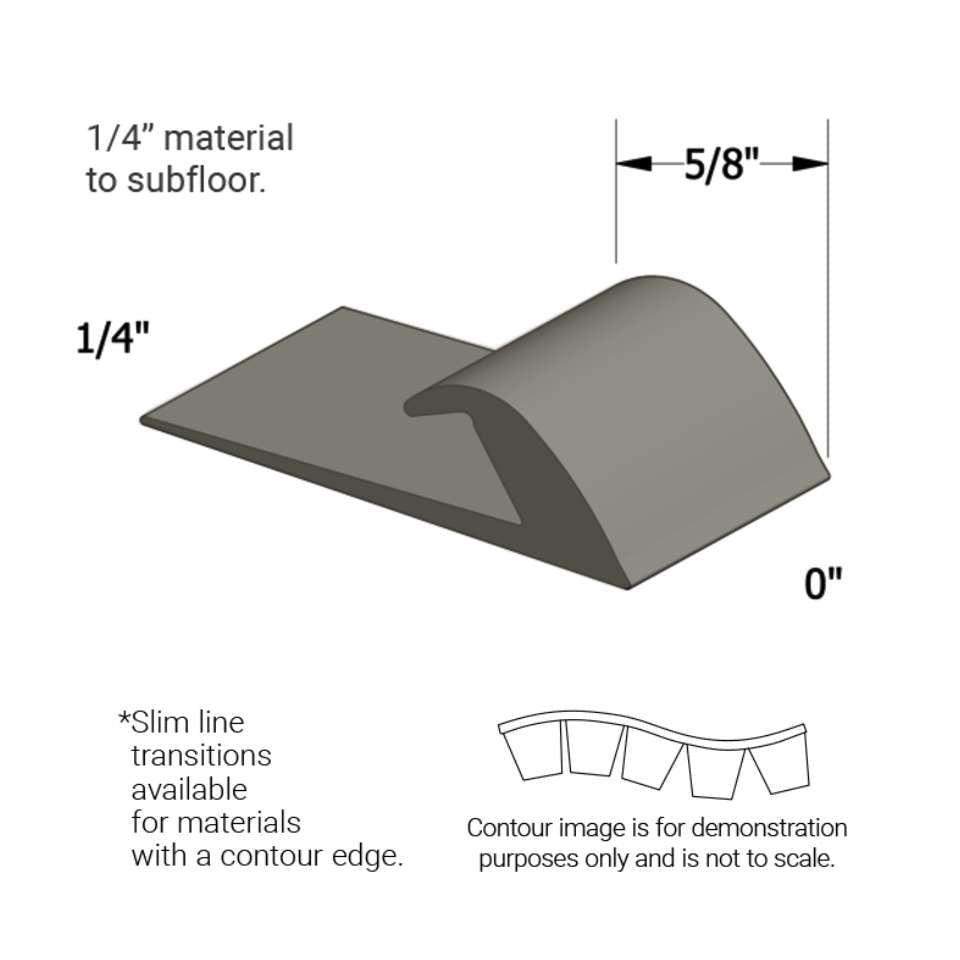 Tarkett - Slim Line Transitions - SLTC 179 L 1/4 matériau de sous-plancher (with contour edge) " #179 Steel 12'