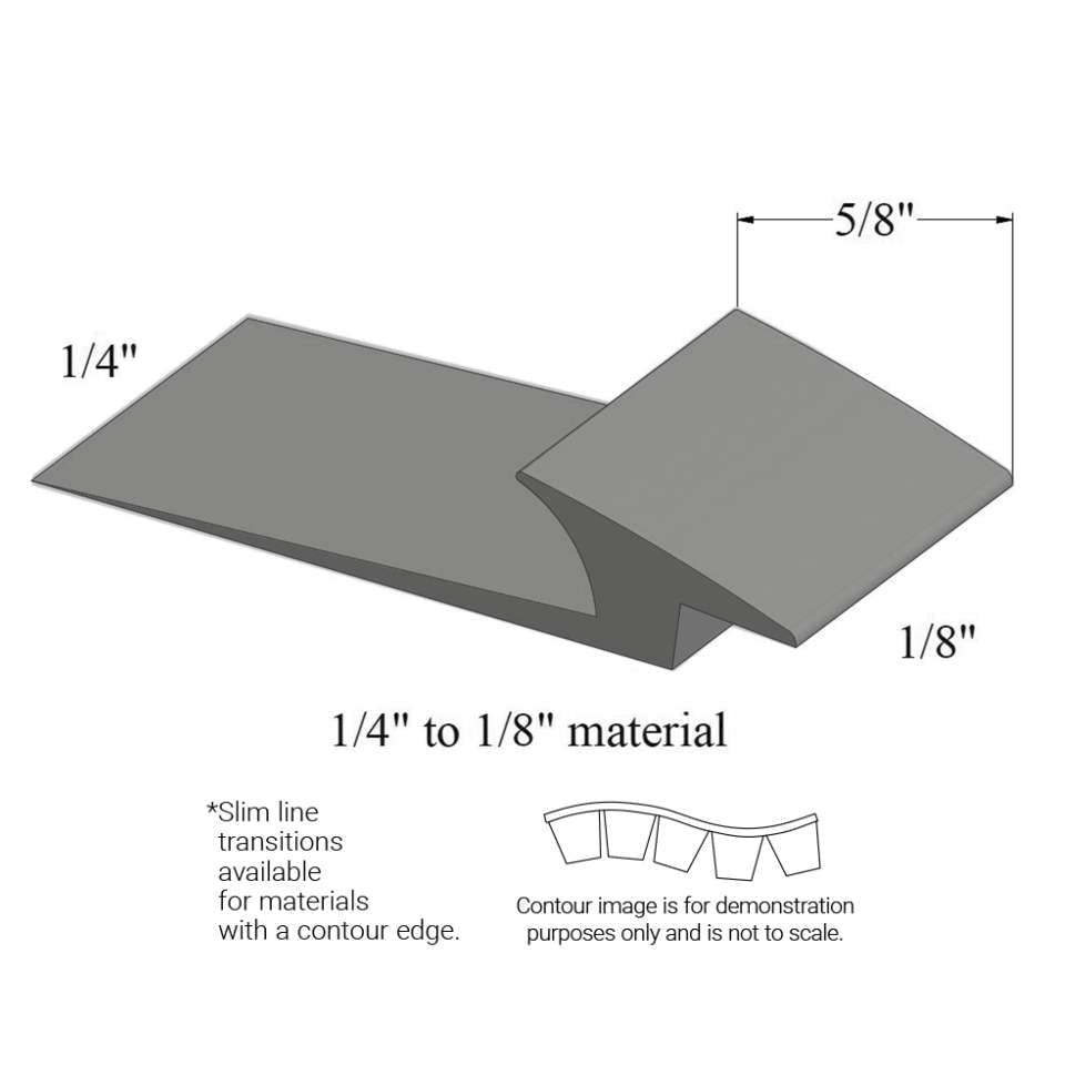 Tarkett - Slim Line Transitions - SLTC 20 A 1/4 to 1/8" material (with contour edge)" #20 Charcoal 12'