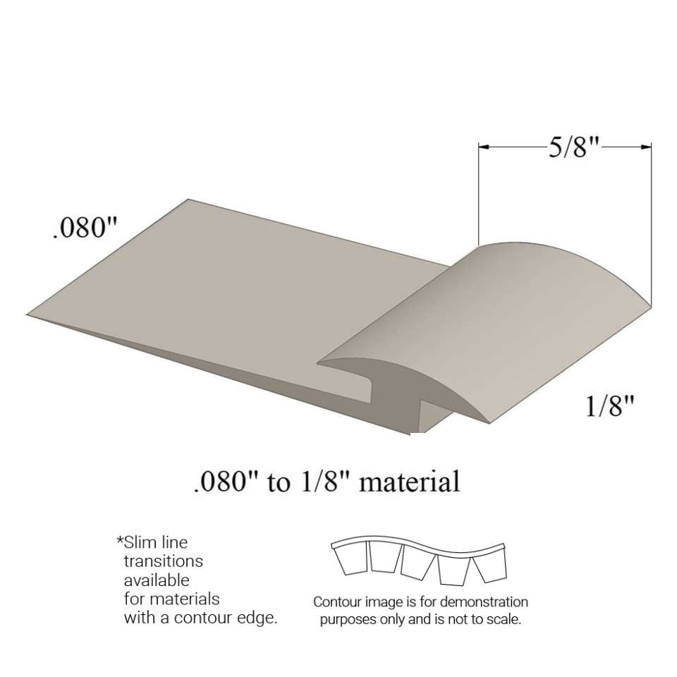 Tarkett - Slim Line Transitions - SLTC 22 B .080 to 1/8" material (with contour edge)" #22 Pearl 12'