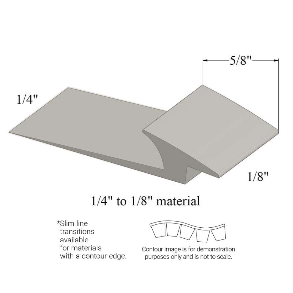 Tarkett - Slim Line Transitions - SLTC 24 A 1/4 to 1/8" material (with contour edge)" #24 Grey Haze 12'
