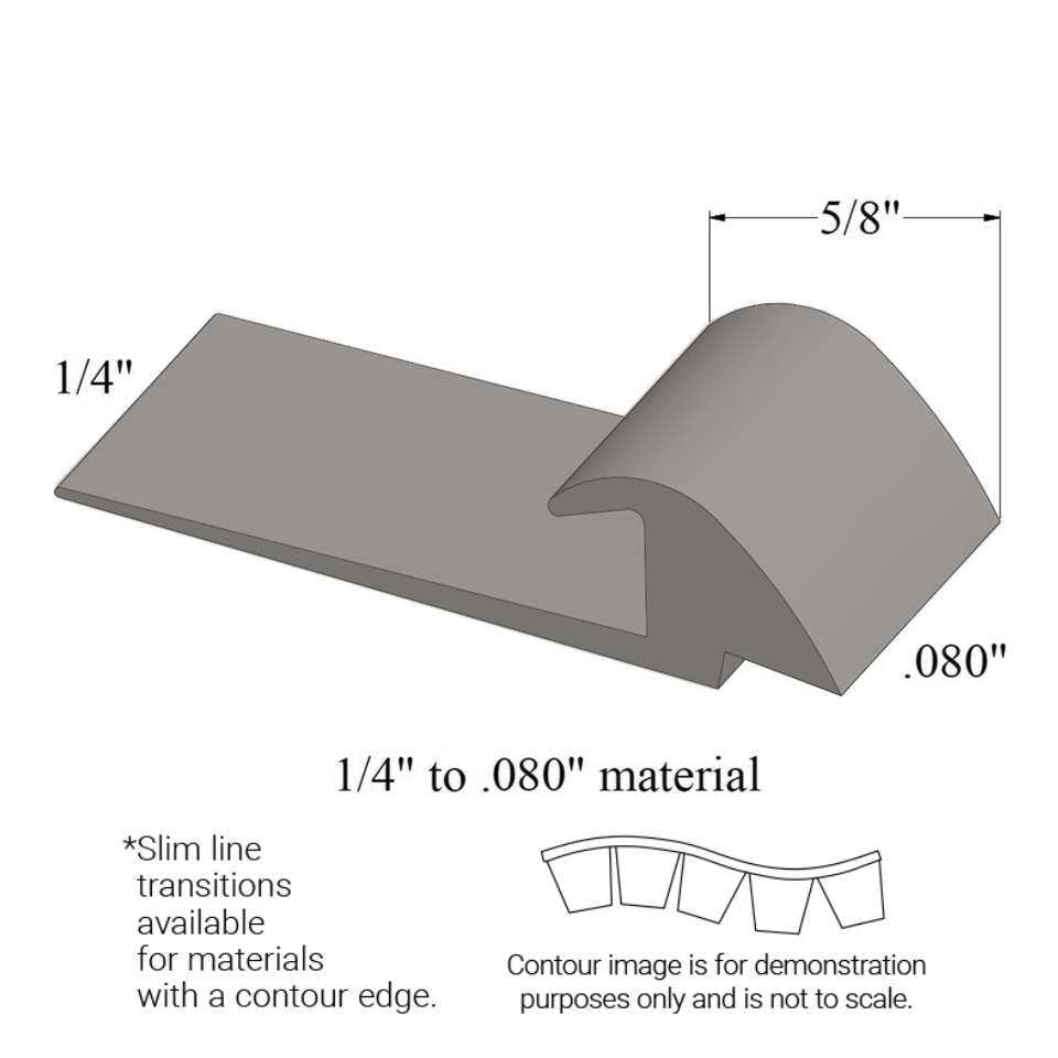 Tarkett - Slim Line Transitions - SLTC 29 H 1/4 to .080" material (with contour edge)" #29 Moon Rock 12'
