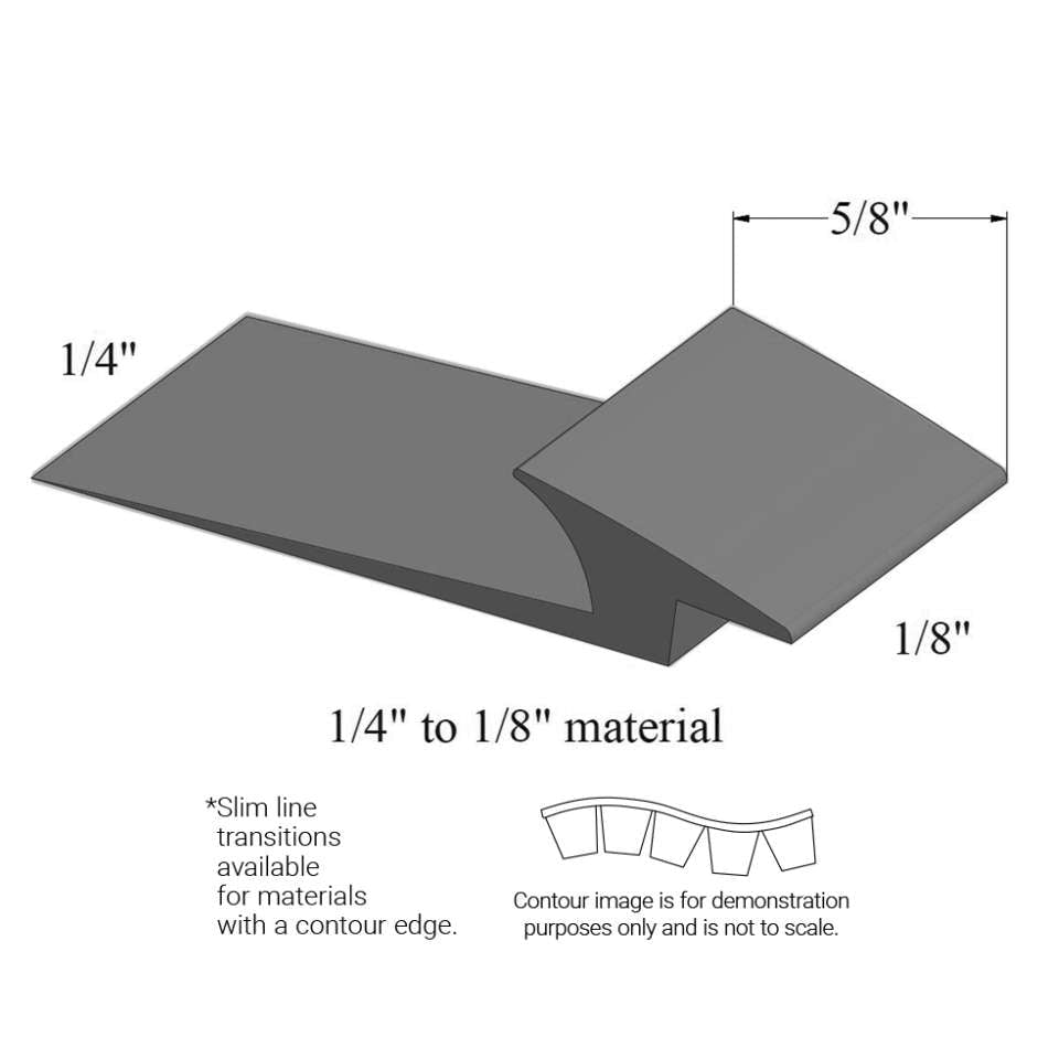 Tarkett - Slim Line Transitions - SLTC 40 A 1/4 to 1/8" material (with contour edge)" #40 Black 12'