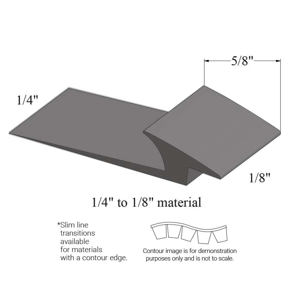 Tarkett - Slim Line Transitions - SLTC 44 A 1/4 to 1/8" material (with contour edge)" #44 Dark Brown 12'