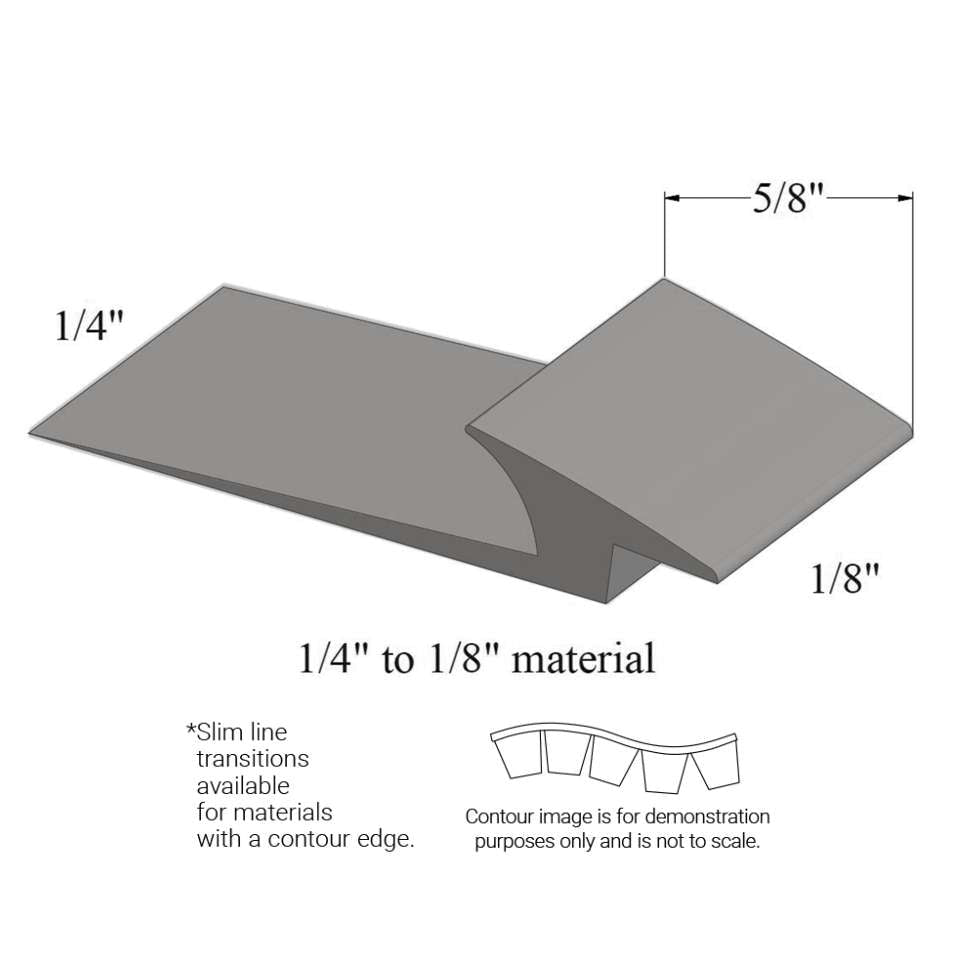 Tarkett - Slim Line Transitions - SLTC 48 A 1/4 to 1/8" material (with contour edge)" #48 Grey 12'