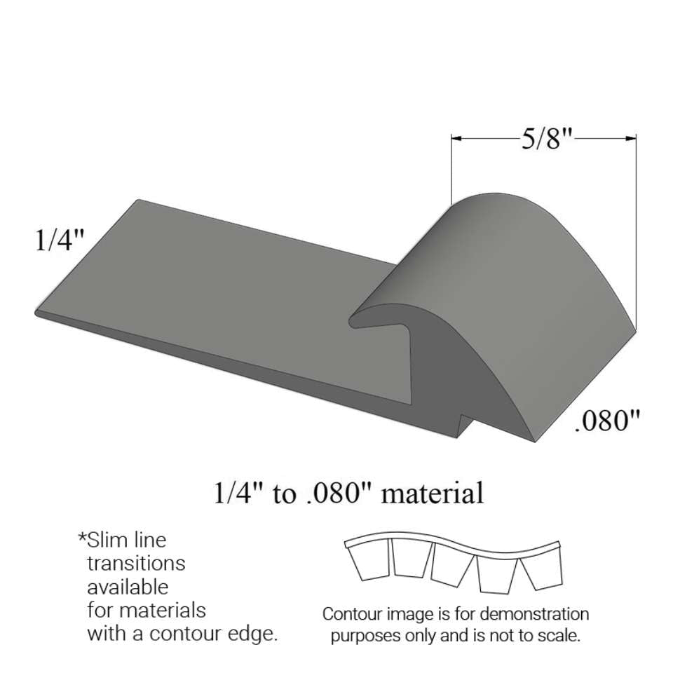 Tarkett - Slim Line Transitions - SLTC 63 H 1/4 to .080" material (with contour edge)" #63 Burnt Umber 12'