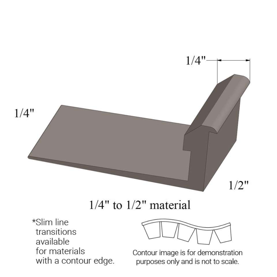 Tarkett - Slim Line Transitions - SLTC 76 G 1/4 to 1/2" material (with contour edge)" #76 Cinnamon 12'