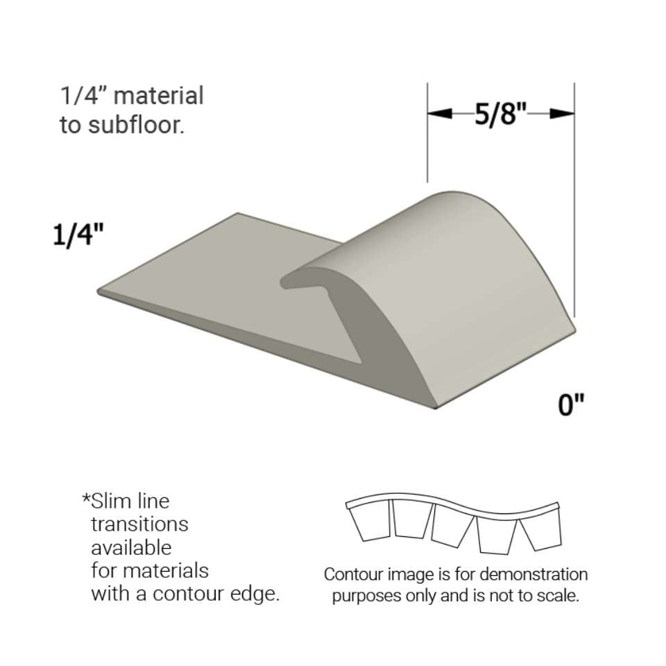 Tarkett - Slim Line Transitions - SLTC 77 L 1/4 matériau de sous-plancher (with contour edge) " #77 White Pearl 12'