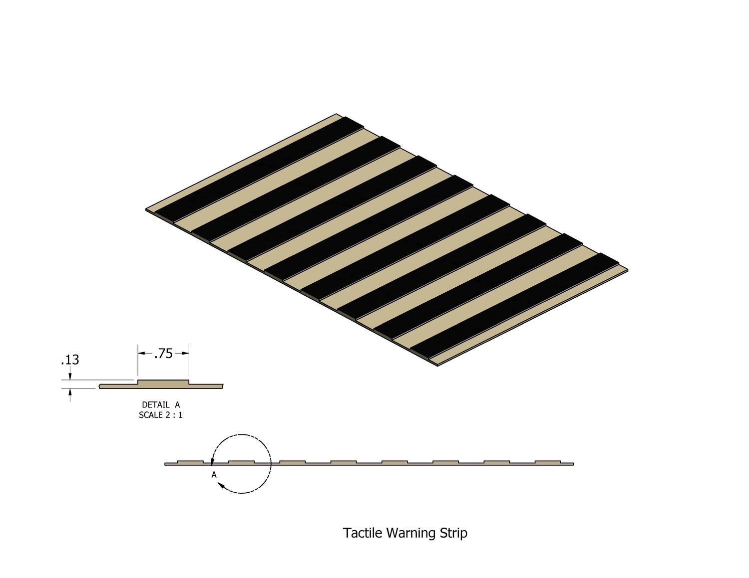 Tarkett - Tactile Warning Surface in Vinyl #63 Burnt Umber Warning Surface 12" x 50'