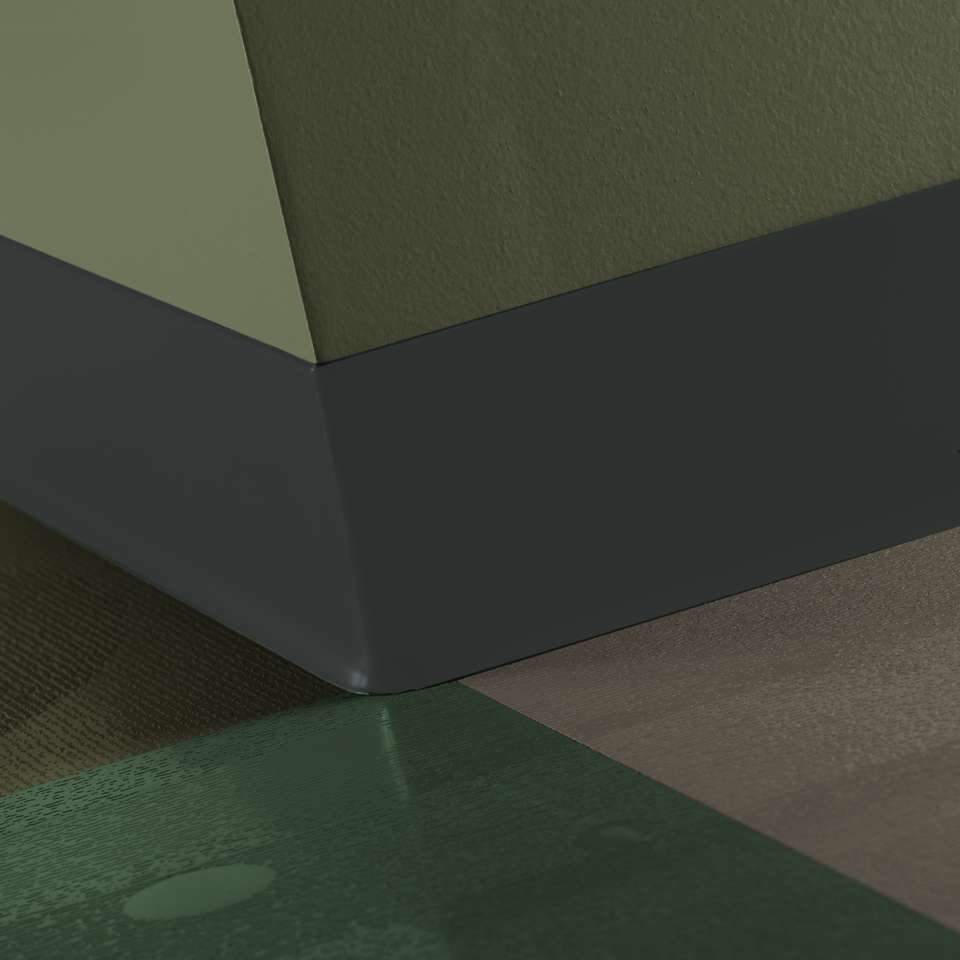 Tarkett - TightLock - Resilient 4 3⁄8” #82 Black Pearl - Wallbase 75'