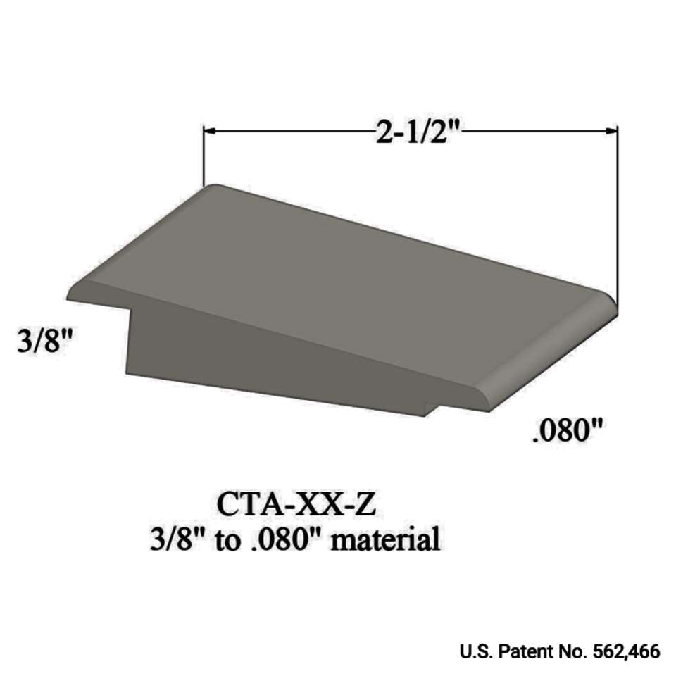 Tarkett - Wheeled Traffic Transitions - CTA 24 Z 3/8" to .080" material #24 Grey Haze 12'